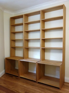 Dorotheas kauri pine bookcases
