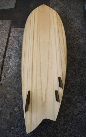 Custom made hollow wooden surfboard