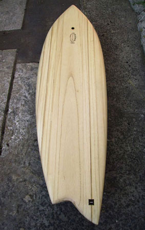 Custom made hollow wooden surfboard