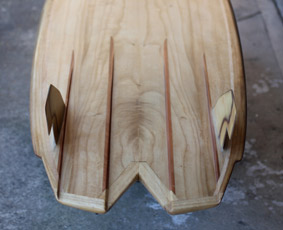Custom made hollow wooden surfboard