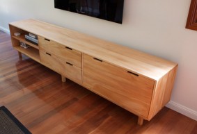 Francesca's entertainment unit with wine storage Custom made entertainment unit with wine storage