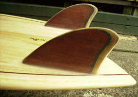 Custom made hollow wooden surfboard