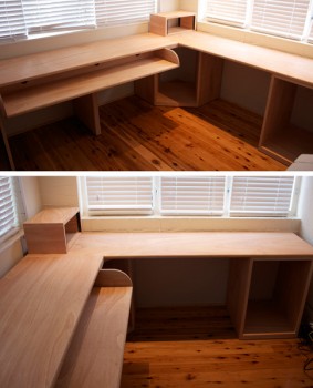 Plywood sound desk Custom made plywood sound desk