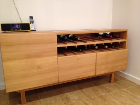 Custom made Kauri pine wine cabinet