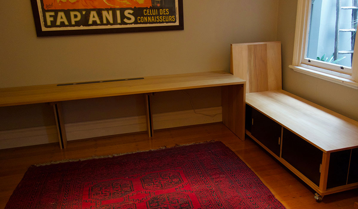 Ben's custom desk and daybed