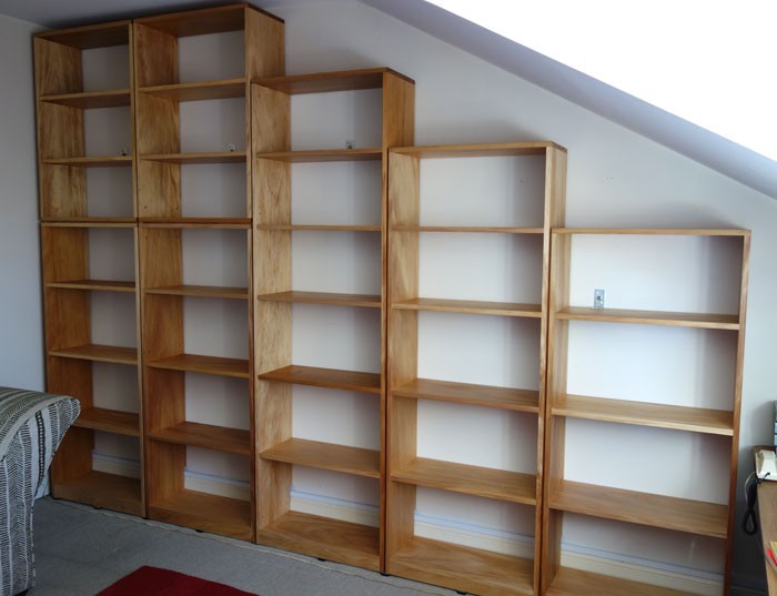 Custom made Kauri pine office shelves