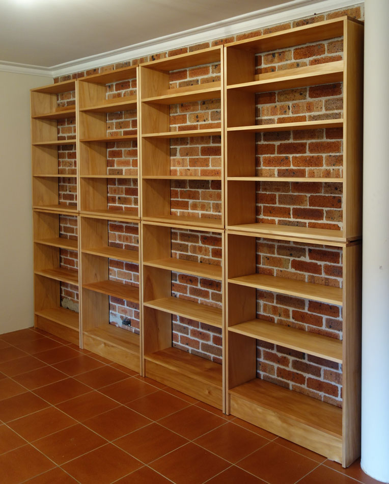 Custom made kauri pine bookcase