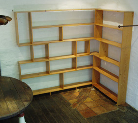 Shelves in Oregon with satin clear finish