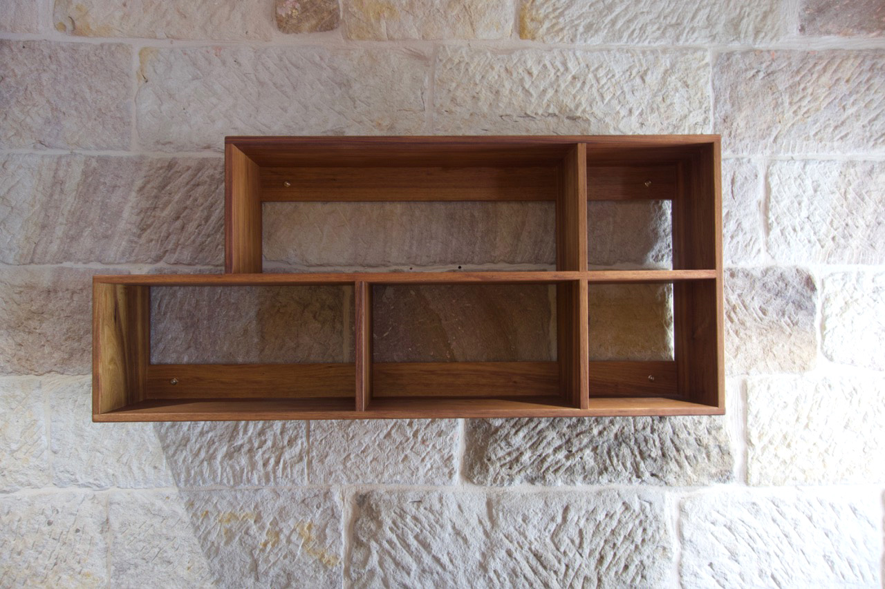 Custom timber wall mounted shelves