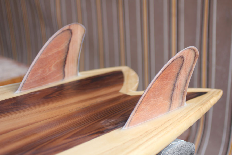Custom made hollow wooden surfboard
