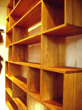 Kauri pine bookshelves