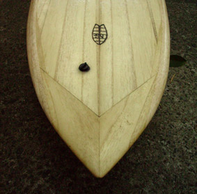 Custom made hollow wooden surfboard
