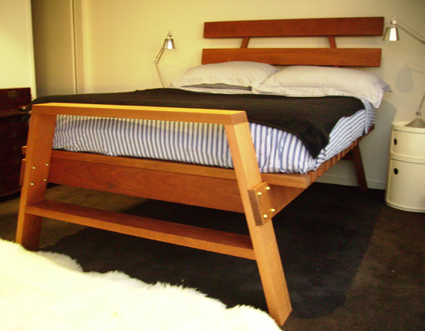Custom made bed in silky oak